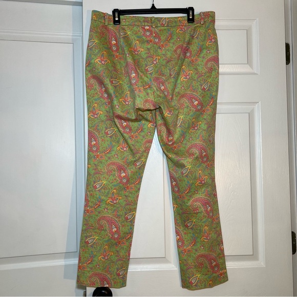 Lauren Ralph Lauren Chino Straight Leg Pants Floral Paisley Print Womens 14 - Picture 3 of 7